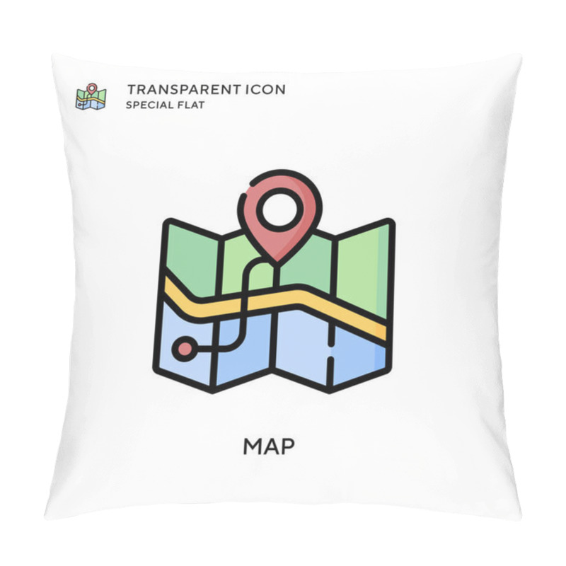 Personality  Map Vector Icon. Flat Style Illustration. EPS 10 Vector. Pillow Covers