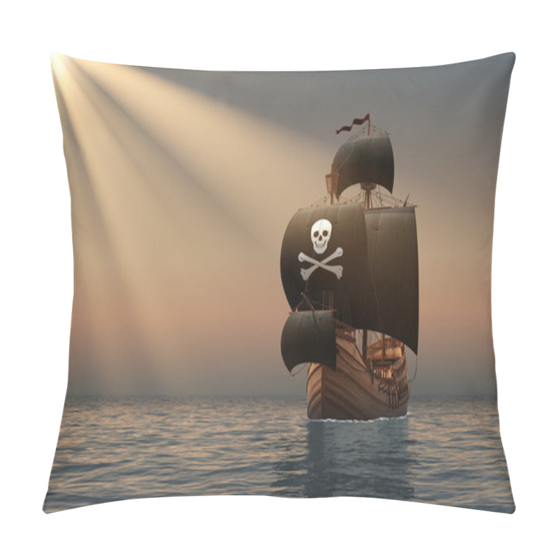 Personality  Pirate Ship In The Rays Of Sun Pillow Covers