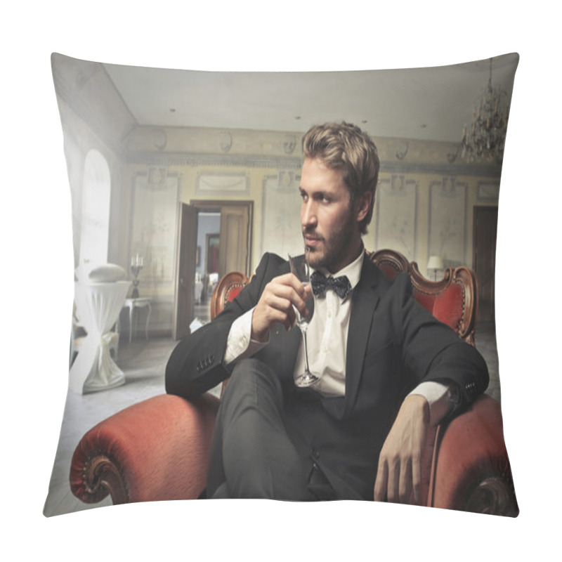 Personality  Man Drinking In A Sofa Pillow Covers