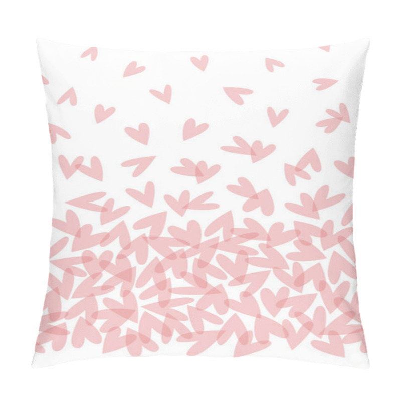 Personality  Vector Seamless Boarder Pattern With Pink Transparent Hearts. Pillow Covers