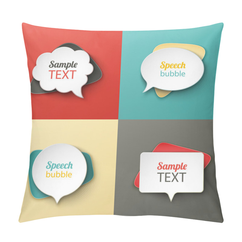 Personality  Paper Speech Bubbles Different Shapes With The Shadows Pillow Covers