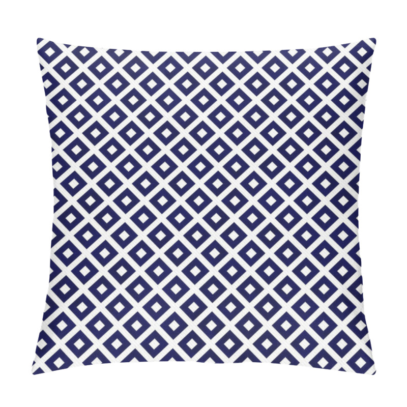 Personality  Navy And White Diagonal Squares Tiles Pattern Repeat Background Pillow Covers