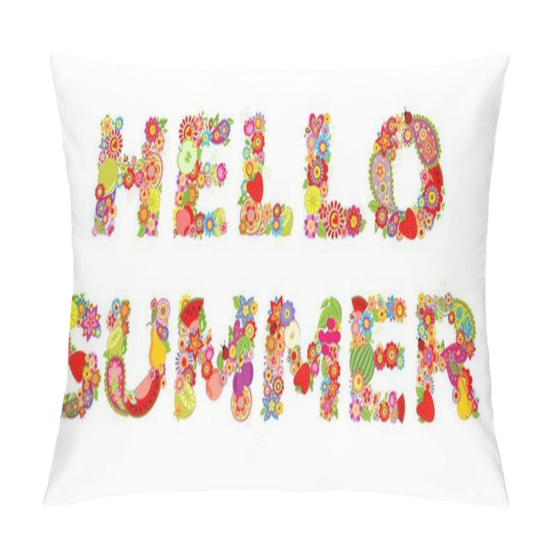 Personality  Hello, Summer! Print With Flowers And Fruits Pillow Covers