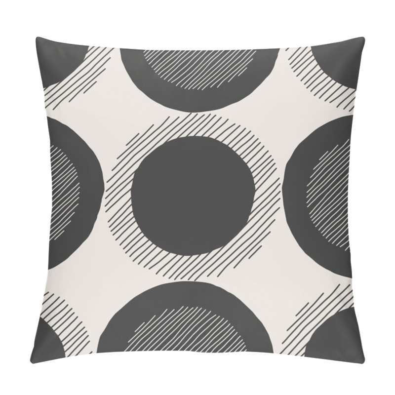 Personality  Trendy Minimalist Seamless Pattern With Abstract Creative Hand Drawn Composition Pillow Covers