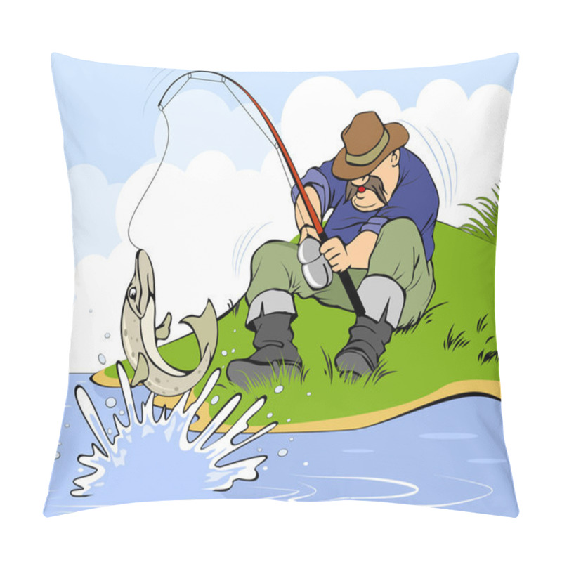 Personality  Fisherman And Pike Pillow Covers