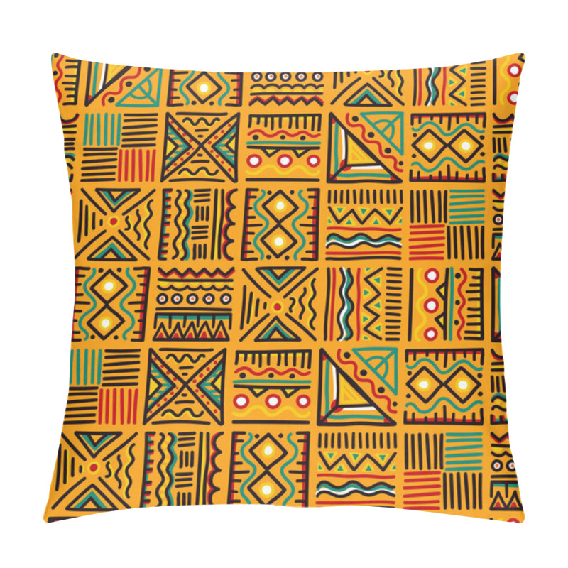 Personality  Hand Drawn Abstract Seamless Pattern, Ethnic Background, African Style - Great For Textiles, Banners, Wallpapers, Wrapping - Vector Design Pillow Covers