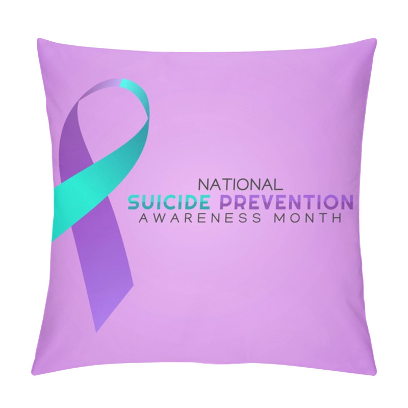 Personality  Suicide Prevention Awareness Month Vector Illustration Pillow Covers