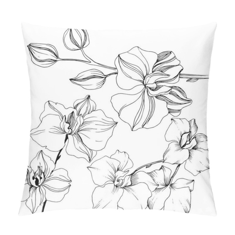 Personality  Vector Tropical Orchid Flower. Floral Botanical Flower. Pillow Covers