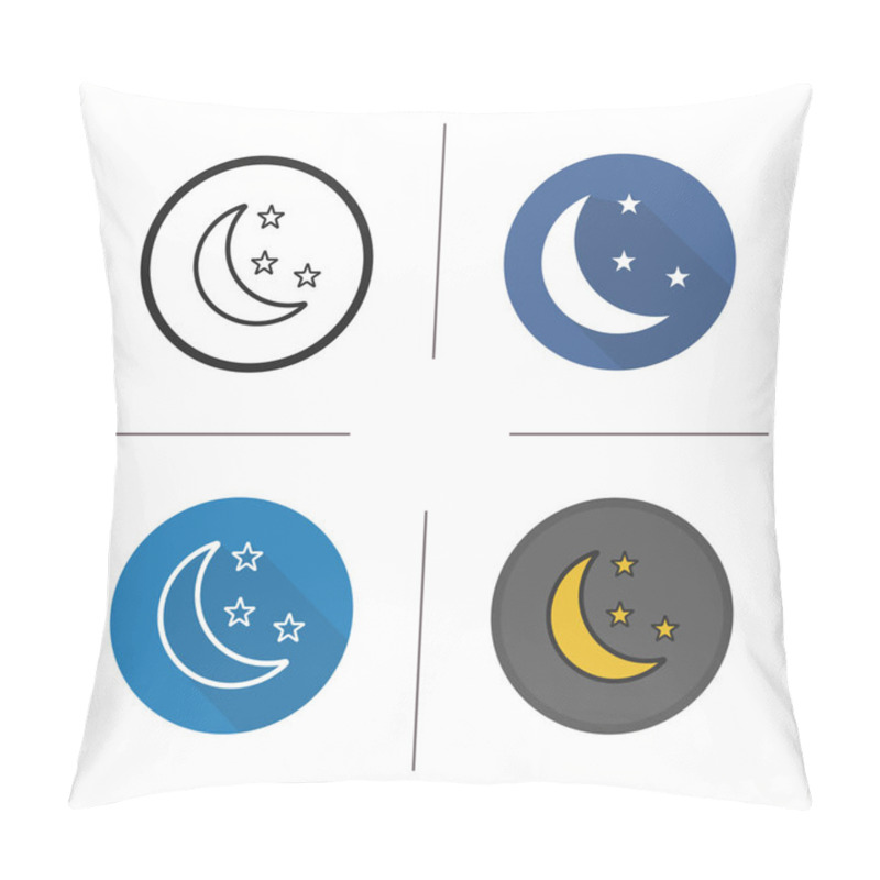 Personality  Moon And Stars Icon Pillow Covers