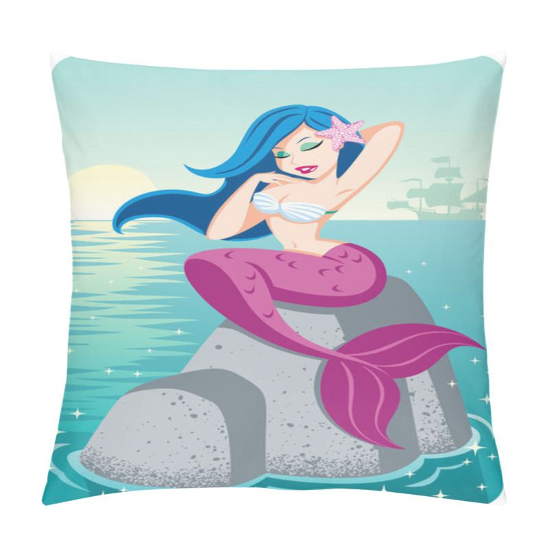 Personality  Mermaid On Reef Pillow Covers