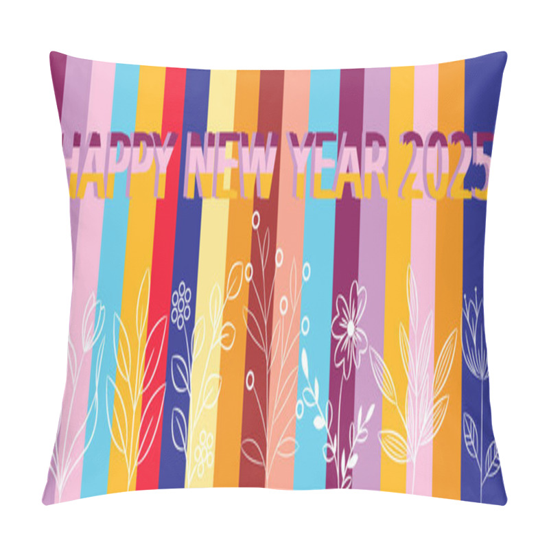 Personality  Against This Backdrop The Words HAPPY NEW YEAR 2025 Are Displayed In A Playful 3D Like Font Adding Depth And Dimension To The Artwork Pillow Covers