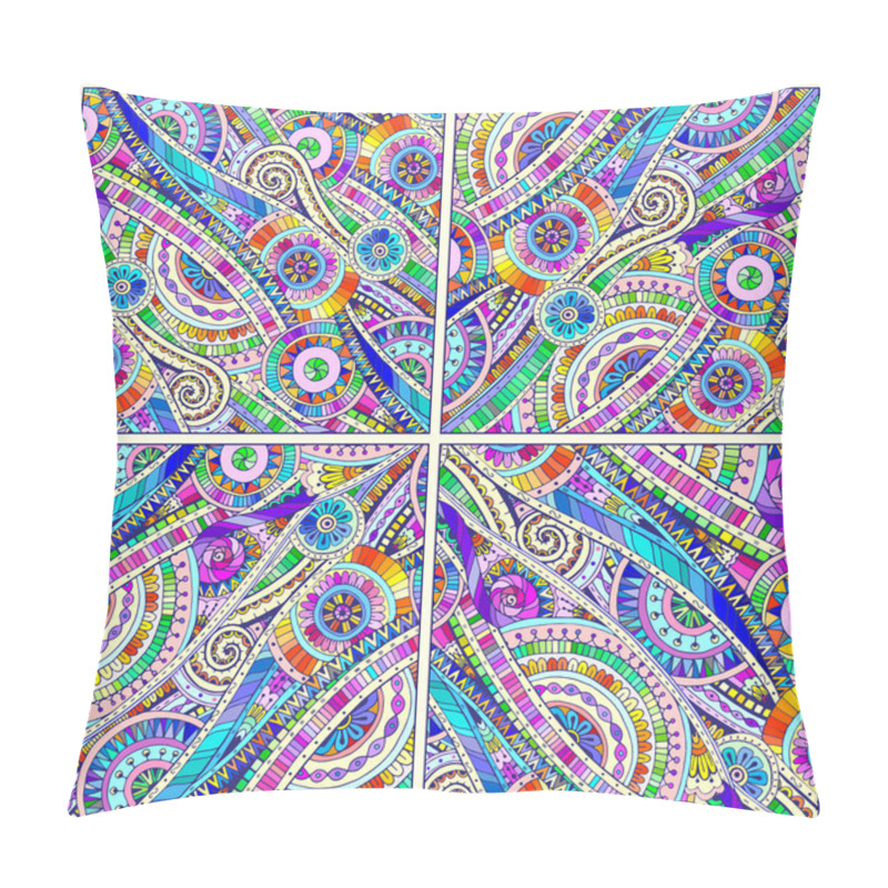 Personality  Set Of Tribal Doddle Ethnic Pattern. Pillow Covers