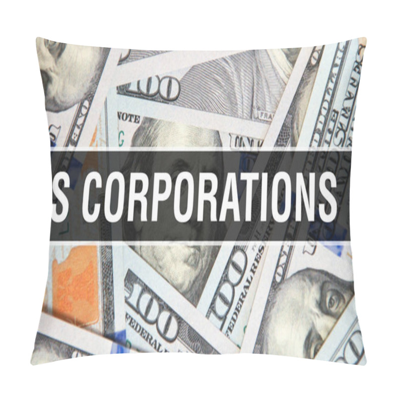 Personality  S Corporations Text Concept Closeup. American Dollars Cash Money,3D Rendering. S Corporations At Dollar Banknote. Financial USA Money Banknote Commercial Money Investment Profit Concep Pillow Covers