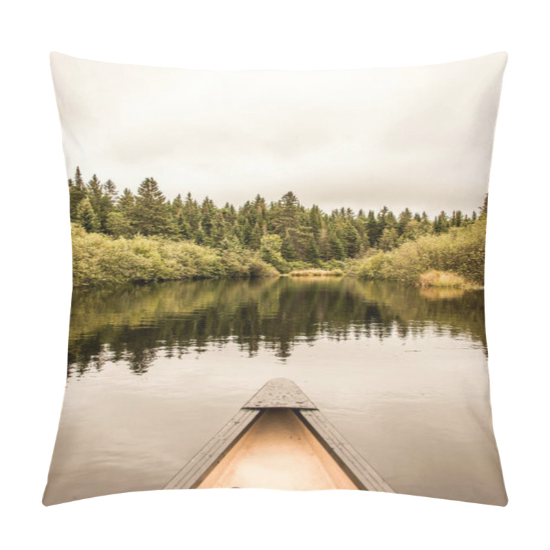 Personality  Canoe Nose Calm Peaceful Quite Lake Algonquin Park, Ontario Canada Tree Reflection Shoreline Pine Tree Forest Shore Line Pillow Covers