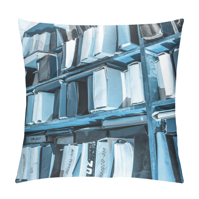 Personality  Paper Documents Stacked On Shelves Pillow Covers