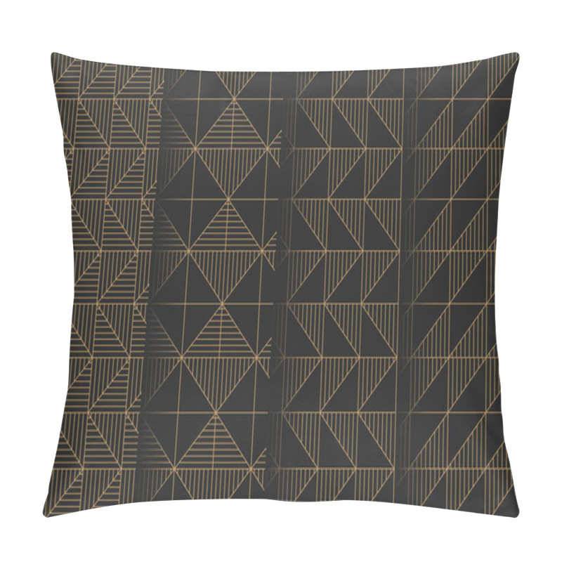 Personality  Golden Elegant Line Grid Seamless Minimalistic Patterns Collection Pillow Covers