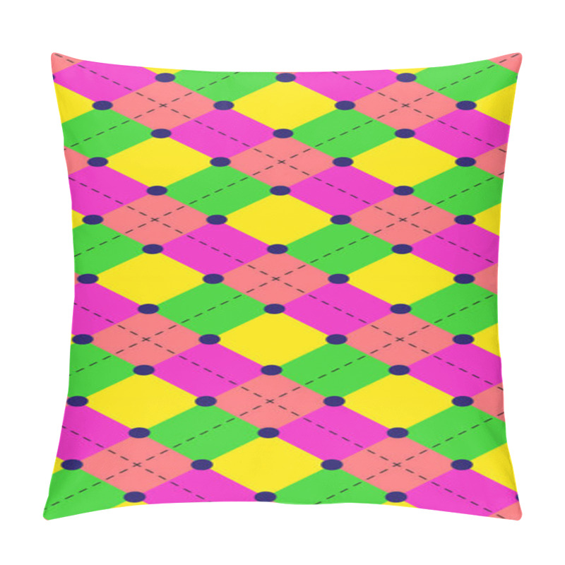 Personality  Seamless Repeating Background Of Squares And Dashed Lines Pillow Covers