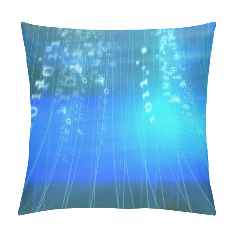 Personality  An Illustration Of Digital Data Strings With Binary Codes Pillow Covers