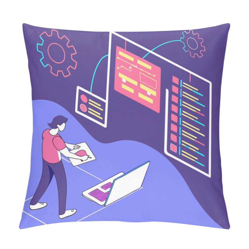 Personality  A Creative Depiction Of AI Algorithms Represented Through Code Snippets As Graphics. This Design Captures The Essence Of Machine Learning, Data Processing, And The Logic Behind Artificial Intelligence In A Visually Engaging Way. Pillow Covers