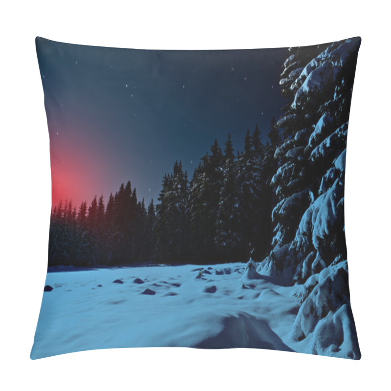 Personality  Winter Forest At Night Pillow Covers