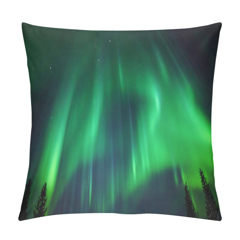 Personality  Northern Lights In The Sky Aurora Green Light In The Sky Norway North Pole 3d Illustration Pillow Covers