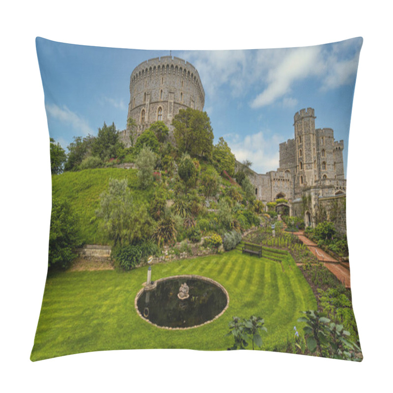 Personality  Windsor Castle And Its Garden With A Blue Sky Background. Windsor Castle Is A Royal Residence At Windsor In The English County Of Berkshire Near London. Pillow Covers