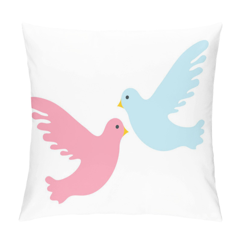 Personality  Couple Pigeons Icon, Flat Design. Isolated On White Background. Vector Illustration, Clip Art. Pillow Covers