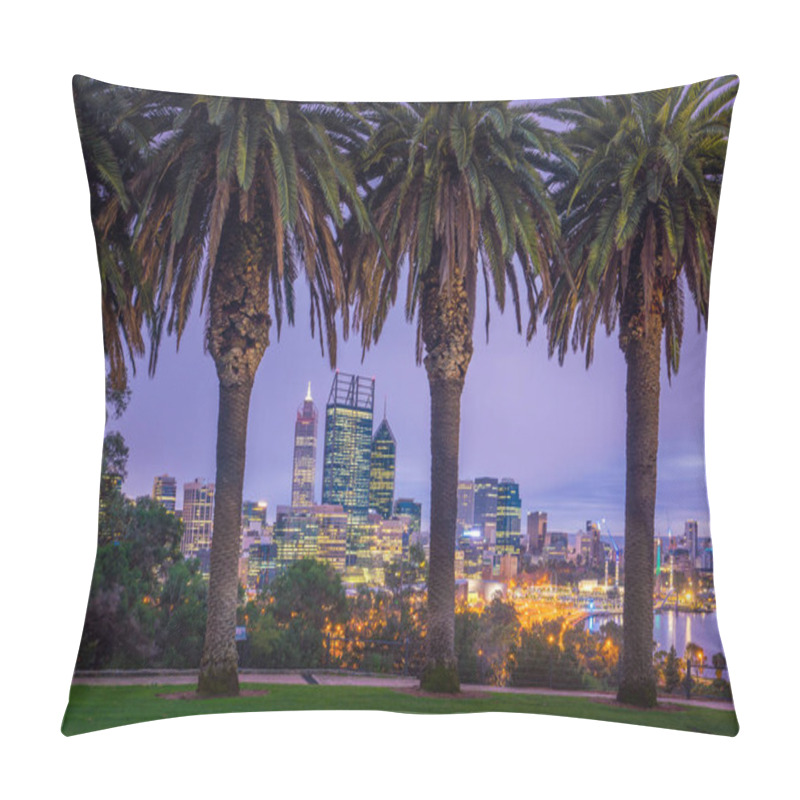 Personality  Downtown Perth Skyline In Australia At Twilight Pillow Covers