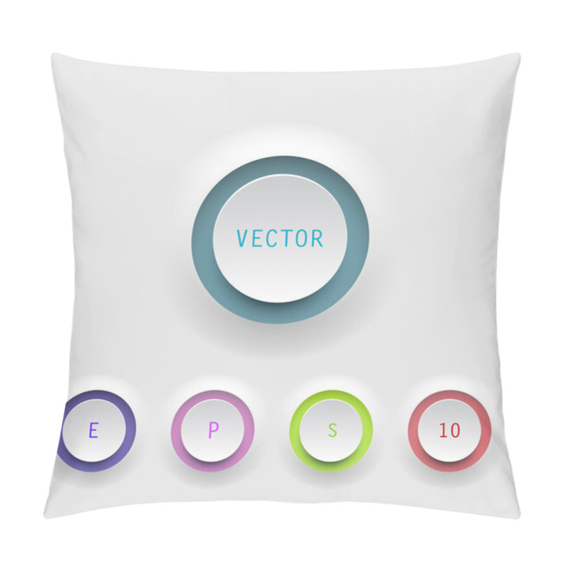 Personality  Vector Buttons On White Background Pillow Covers