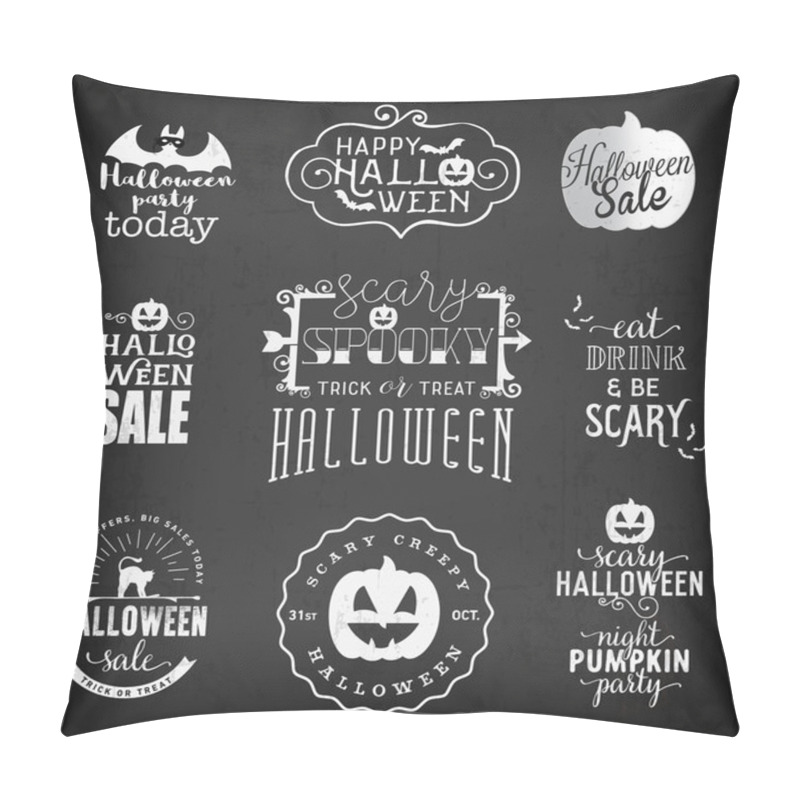 Personality  Halloween Design Elements For Parties, Greeting Cards And Invitations Pillow Covers