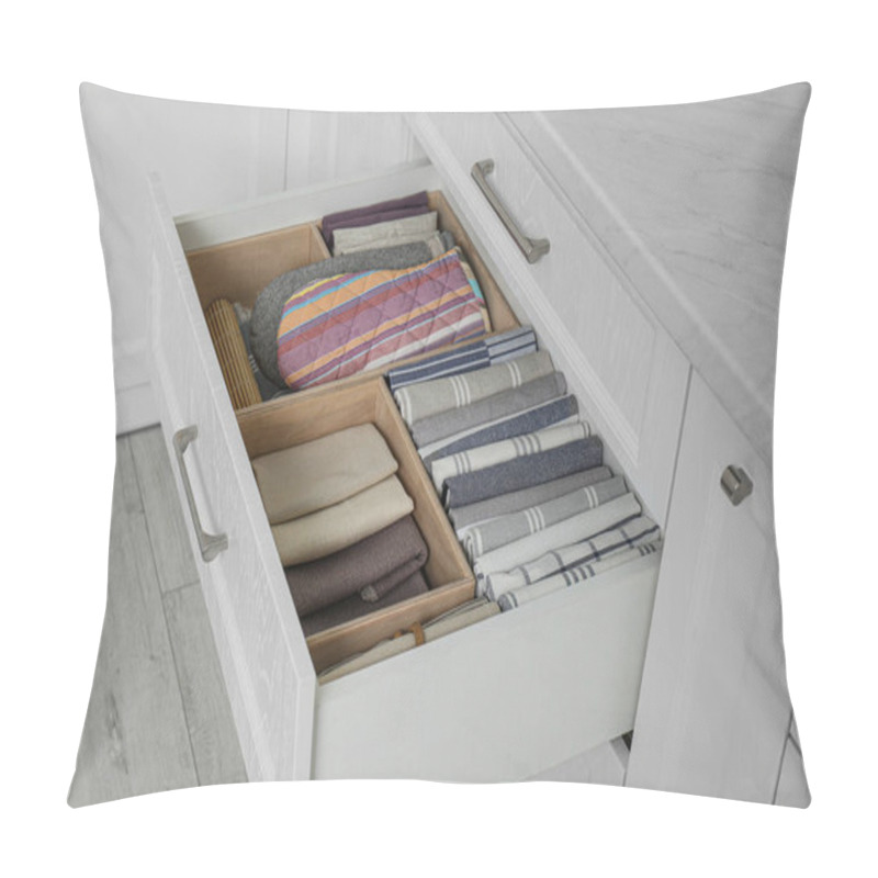 Personality  Open Drawer With Different Textiles In Kitchen Pillow Covers