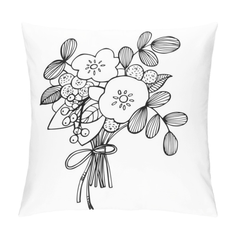 Personality  Hand Drawn Flowers. Vector Illustration. Pillow Covers