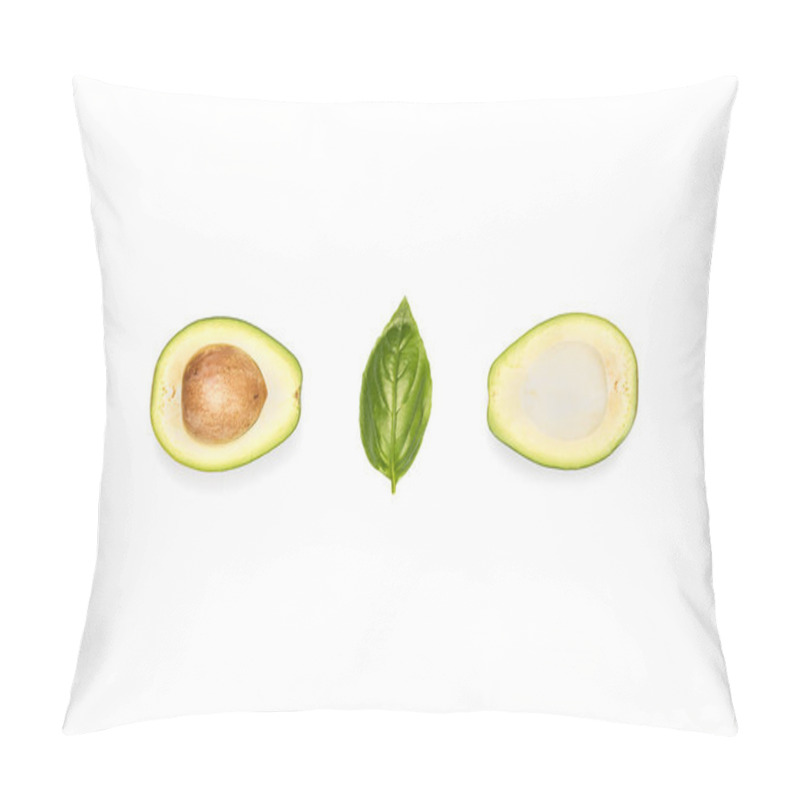 Personality  Halves Of Avocado And Basil Leaf Pillow Covers