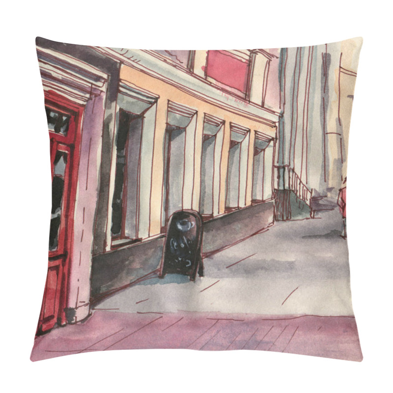 Personality  City Landscape Sketch Pillow Covers