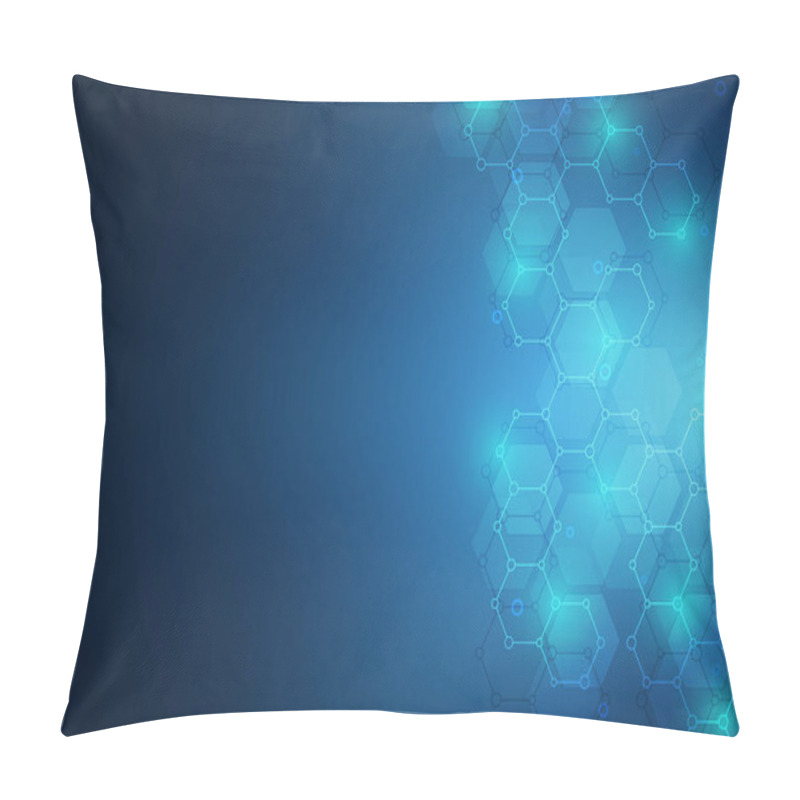 Personality  Abstract Molecular Structure And Chemical Elements. Medical, Science And Digital Technology Concept. Vector Geometric Background From Hexagons. Pillow Covers