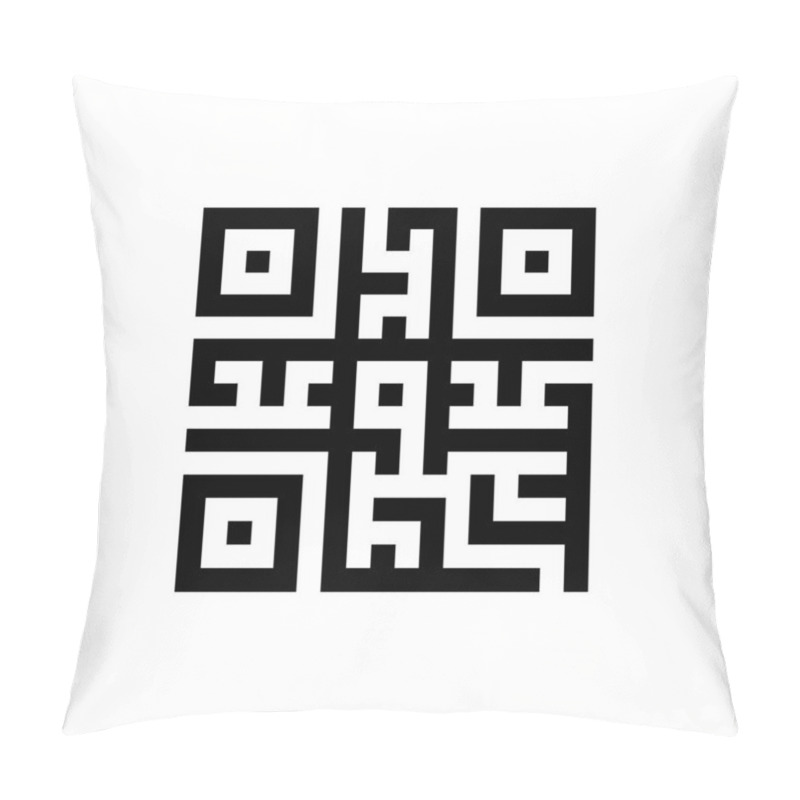 Personality  Scanning Qr Code Code. Digital Check Maze Label Pillow Covers