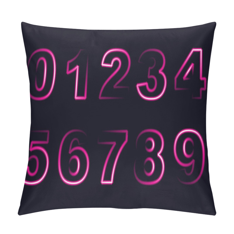 Personality  Vector Background With Neon Numbers On Black Board Pillow Covers