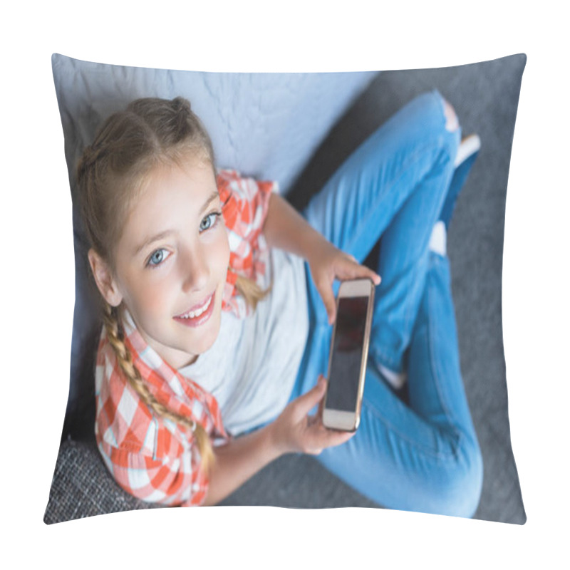 Personality  Child Using Smartphone Pillow Covers