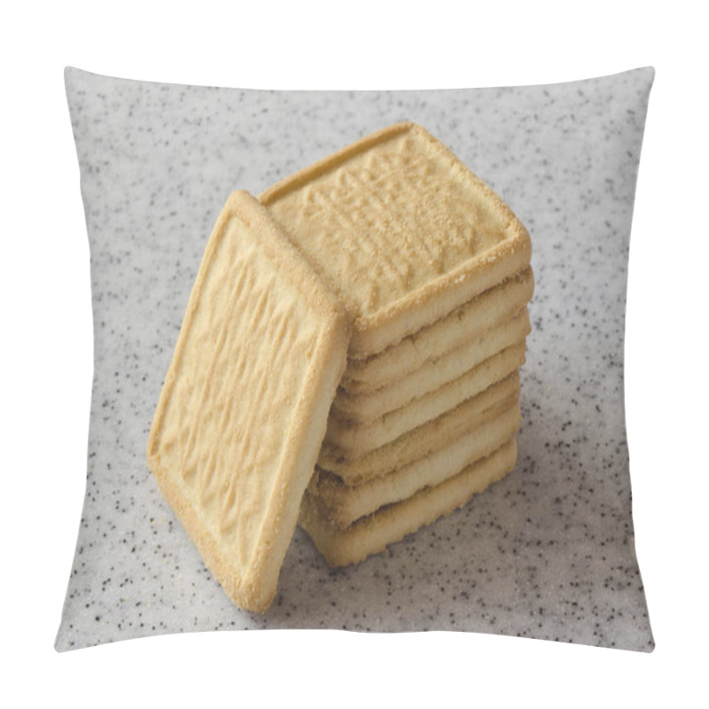 Personality  Rectangular Shortbread Cookies On A Light Marble Top. Homemade Baking. Pillow Covers