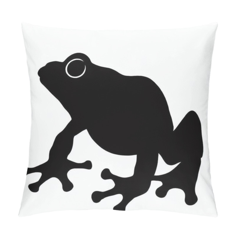 Personality  Vector Silhouette Of Frog, Cute Frog Graphic For Amphibian And Nature Themes Pillow Covers