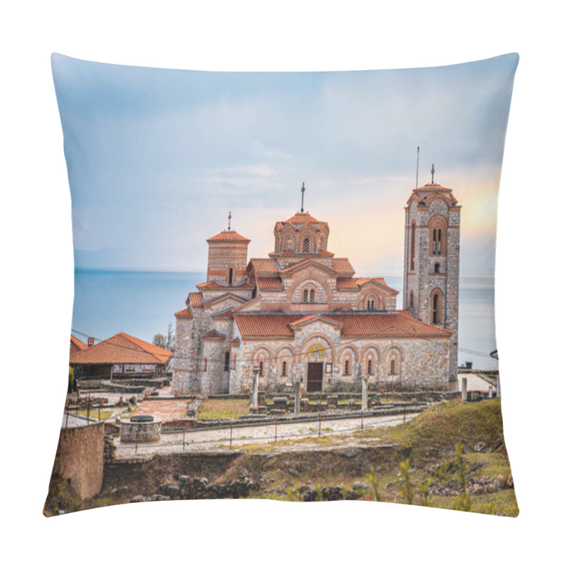 Personality  The Church Of Saints Clement And Panteleimon, A Byzantine Church Situated On Plaosnik In Ohrid, North Macedonia. Pillow Covers