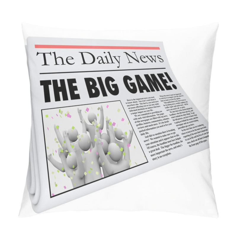 Personality  The Big Game Newspaper Headline Sports News Update Pillow Covers