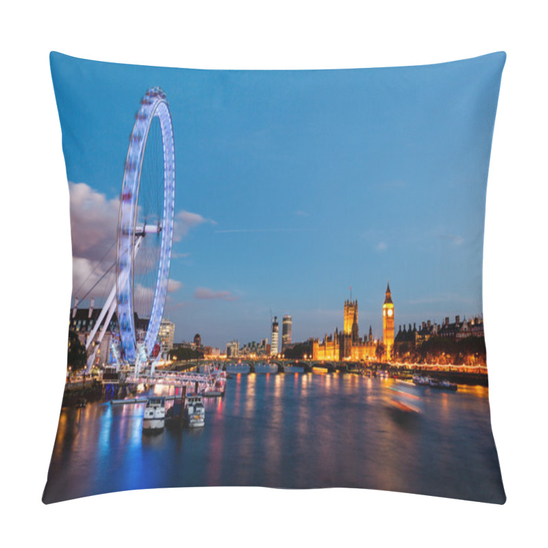 Personality  London Eye, Westminster Bridge And Big Ben In The Evening, Londo Pillow Covers