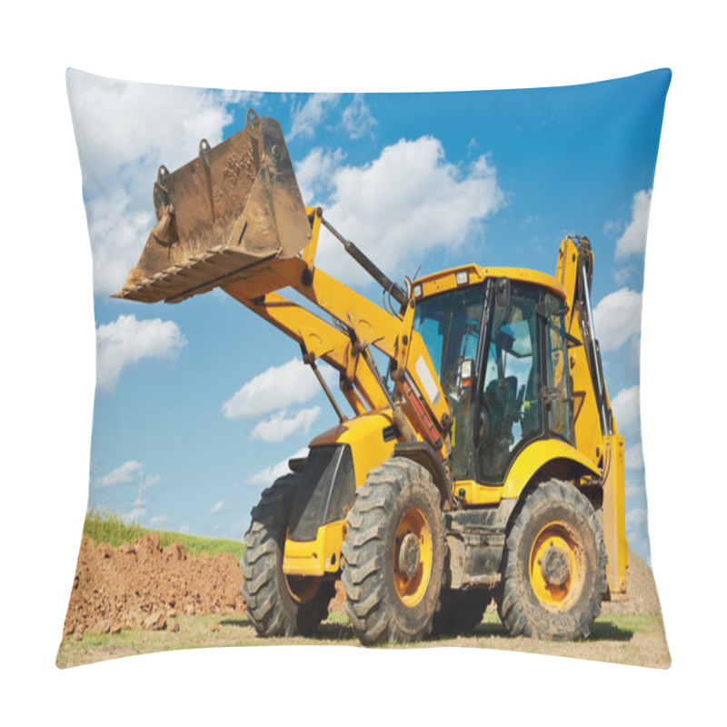 Personality  Excavator Loader With Backhoe Works Pillow Covers