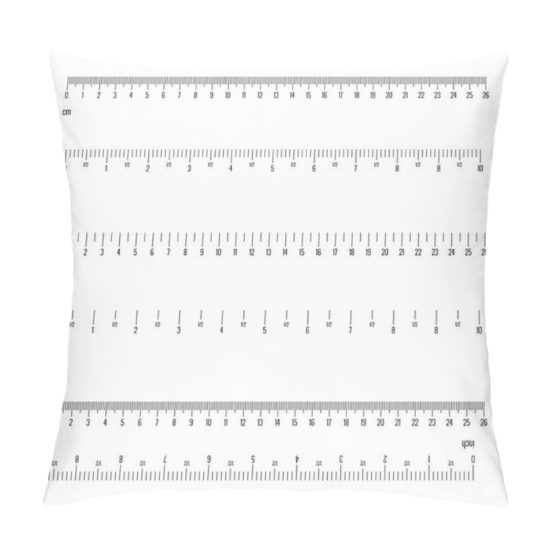 Personality  Inch And Metric Rulers. Centimeters And Inches Measuring Scale Cm Metrics Indicator. Ruler 10 Inch And Grid 26 Cm. Size Indicator Units. Metric Centimeter Size Indicators. Pillow Covers