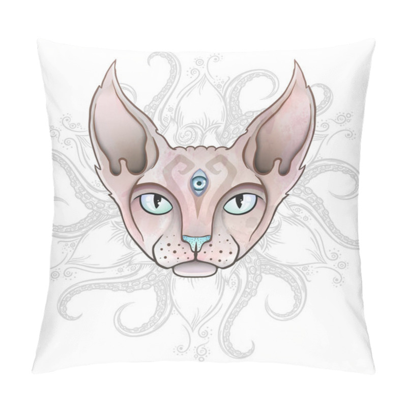 Personality  Abstract Mystical Sphinx Cat. Pillow Covers