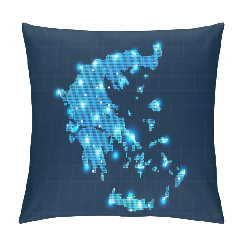 Personality  Pixel Greece Map Pillow Covers