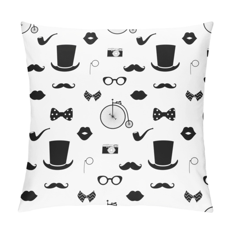 Personality  Hipster Black And White Seamless Pattern Pillow Covers