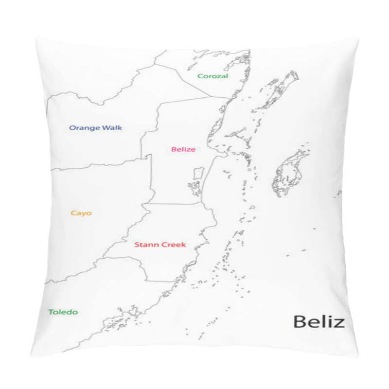 Personality  Outline Belize Map Pillow Covers