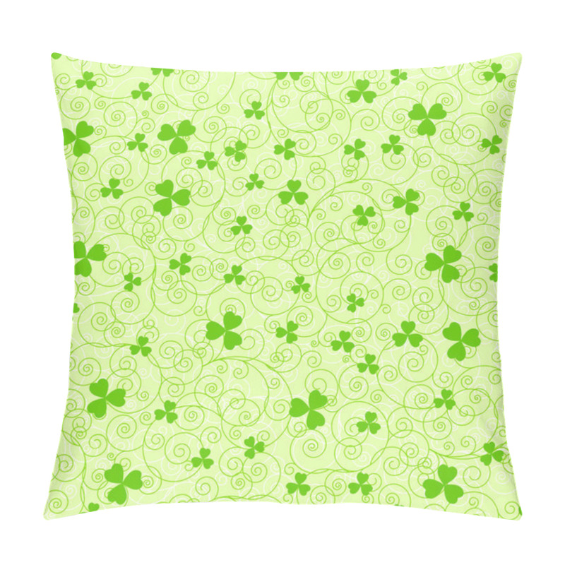 Personality  Green Spirals And Clover Backgrounds Pillow Covers